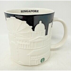 Starbucks SINGAPORE 3D Relief Embossed Coffee Mug Collectors Series 16 oz 2013